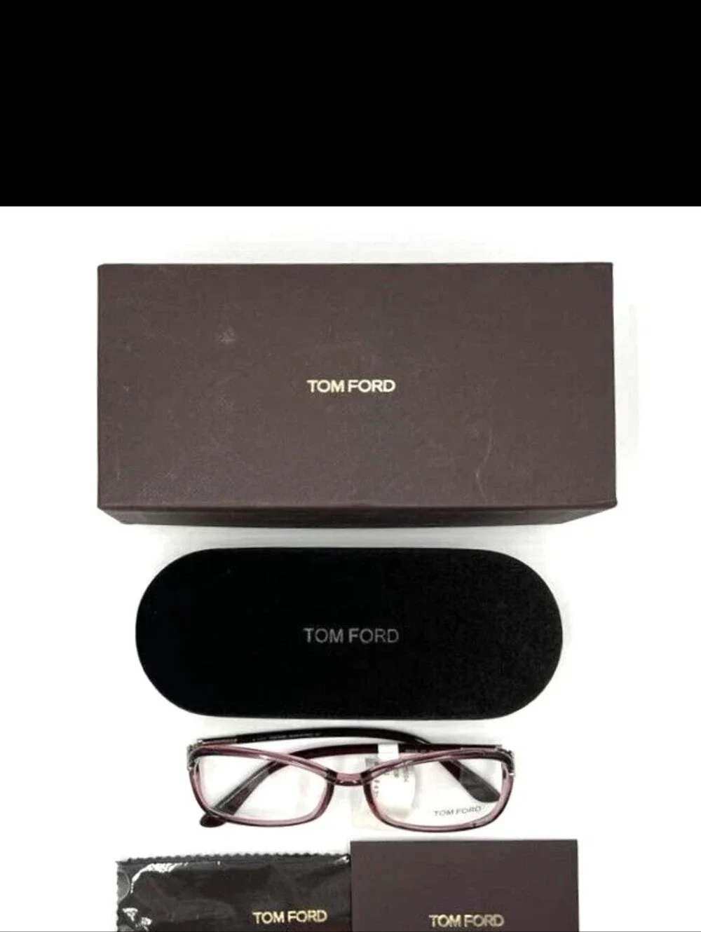 Tom Ford Women's Purple Rectangular Optical Eyewear Glasses Frames